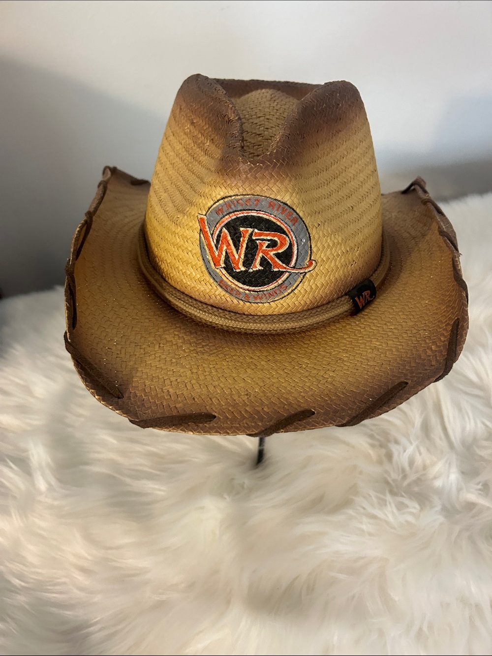 WR Embroidered Straw Cowboy Hat in Tan and Brown😃.  OS.  Unisex